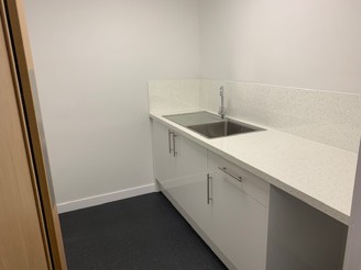 New kitchenette installed as part of the Seven Incorporated Trades internal fit-out in Aberdeen