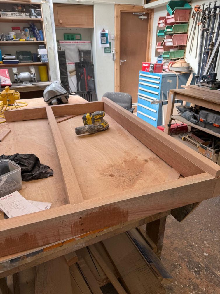 Bespoke timber replacement window being manufactured in Northcote’s joinery workshop