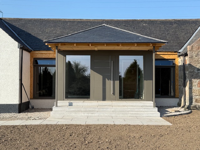 Completed rear home extension with full-height glazing